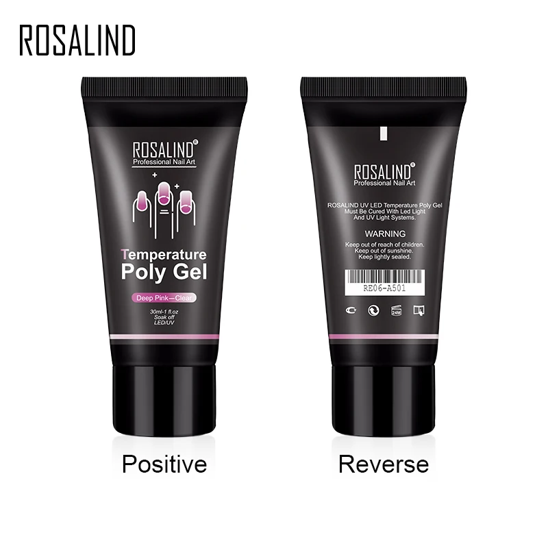 ROSALIND Poly Gel Of Nails Extension Temperature Change Acrylic Builder Hybrid Varnish Base Top Gel Nail Polish For Manicure Set