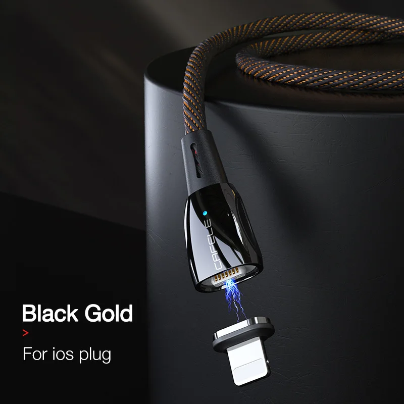 For ios cable black Cafele новейший QC 3,0 Магнитный Micro USB кабель для iPhone Магнитный usb type C зарядный кабель для Xiaomi huawei магнитное зарядное устройство - Цвет: For ios cable black