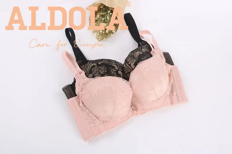 Aldola плюс Размеры Push Up бюстгальтеры Sexy Полный охвата кружева цветок регулируемые