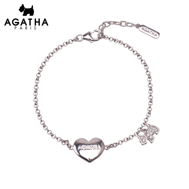 2018 New 925 Silver synthetic Cubic Zirconia Heart Shaped Letter Bracelet with Sweet and Girl | Украшения и аксессуары