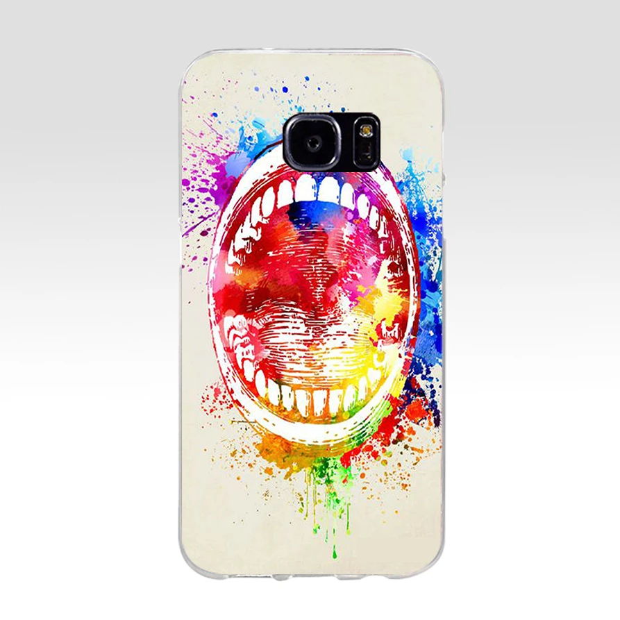 Мягкий силиконовый чехол 140AQ Kawaii Tooth Love из ТПУ для samsung Galaxy s6 s7 edge s8 s9 plus|Бамперы| |