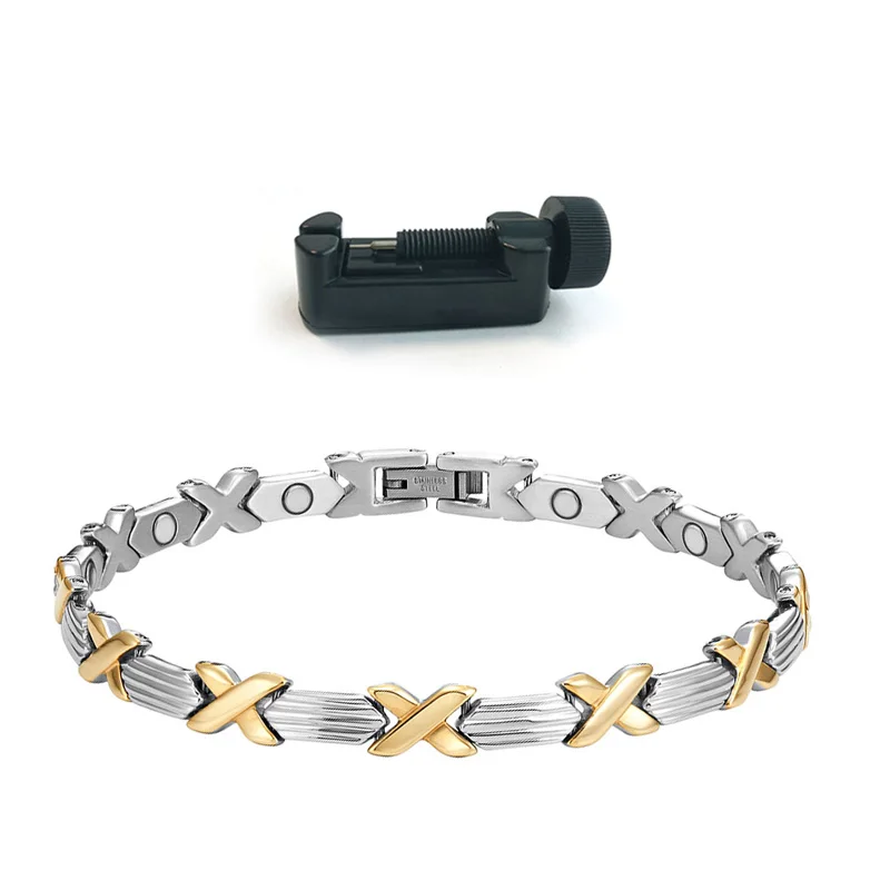 Add tool MBS160T Escalus дамы для артрита браслет для Для женщин подарок 2 тон Цвет био Нержавеющая сталь шарма ювелирных изделий магнитный Браслеты - Окраска металла: Add tool MBS160T