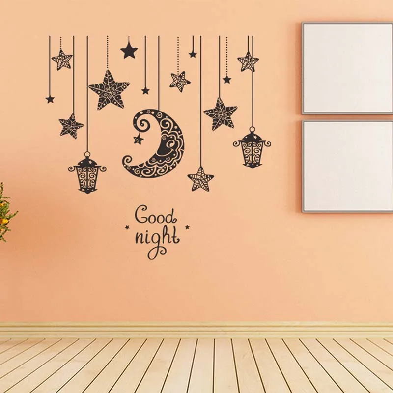 Я иду прекрасные детские Облака Звезды стены Стикеры Луны и облаков Наклейка на