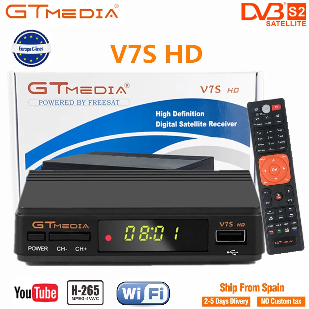 Gtmedia спутниковый ТВ ресивер V7 HD телеприставка поддержка Европы Cline для Испании