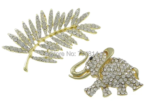Free shipping!!!Rhinestone Brooch jewelry lot Zinc Alloy gold color plated with rhinestone mixed colors nickel | Украшения и