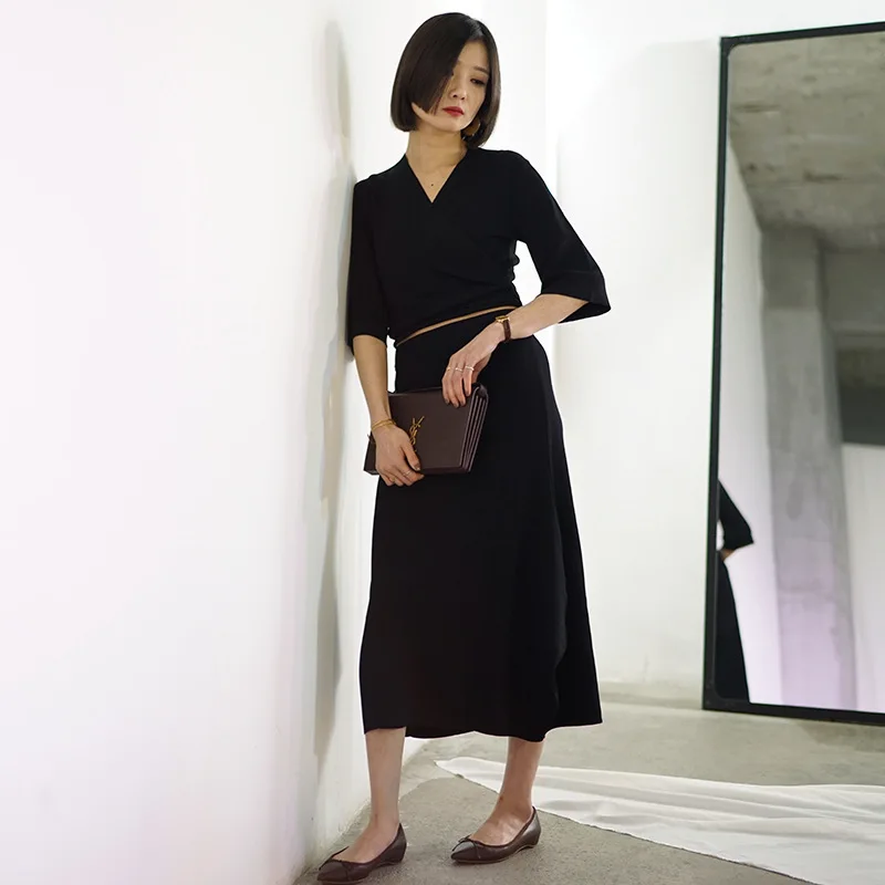 ZHEJIAN Pleat независимый дизайнер 2018 S/S весна вязание посылка назад Халаза