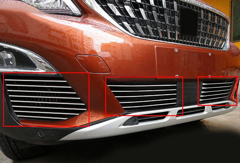 Для Peugeot 3008 GT 3008GT 2016 2017 2018 цельная решетка из нержавеющей стали и передняя