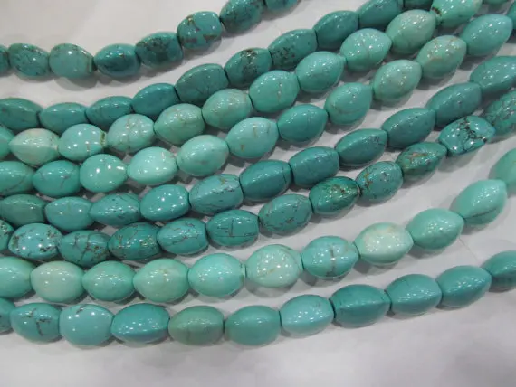 

2strands 8-15mm Tibetant Turquoise stone drum rice barrel triangle Bule Green red spacer Bead