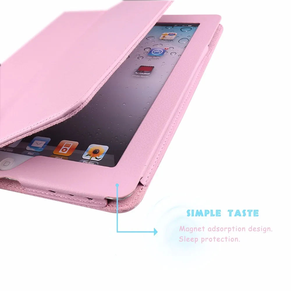 Чехол для iPad Air 2, GARUNK, Матовый кожаный флип-чехол из личи, смарт-подставка, защитный чехол для iPad 2/3/4, iPad 6, Аксессуары для планшетов