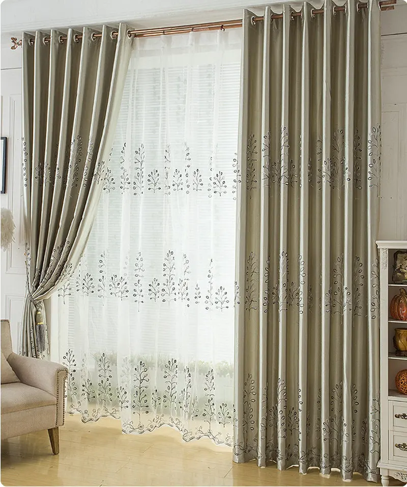 Вышитые Шторы Роскошные/Листья Дизайн для лечения окна готовой/Индивидуальные