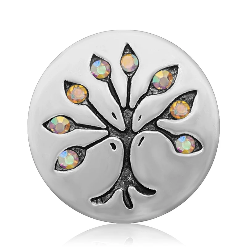 KZ3360 New Beauty Round Rhinestone tree 20MM Metal snap buttons for DIY 18mm jewelry wholesale | Украшения и аксессуары