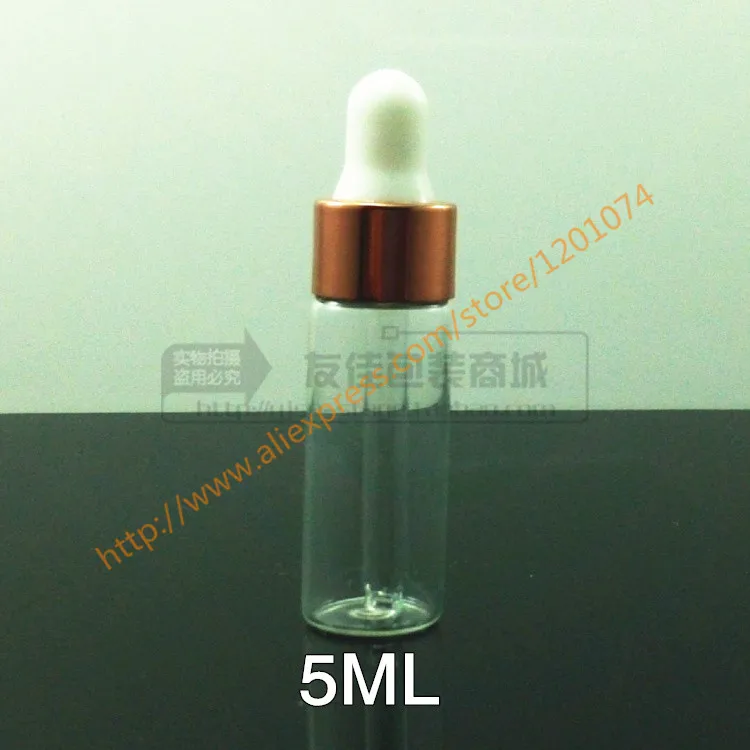 5 мл прозрачная/коричневая стеклянная бутылка для эфирного масла с медным