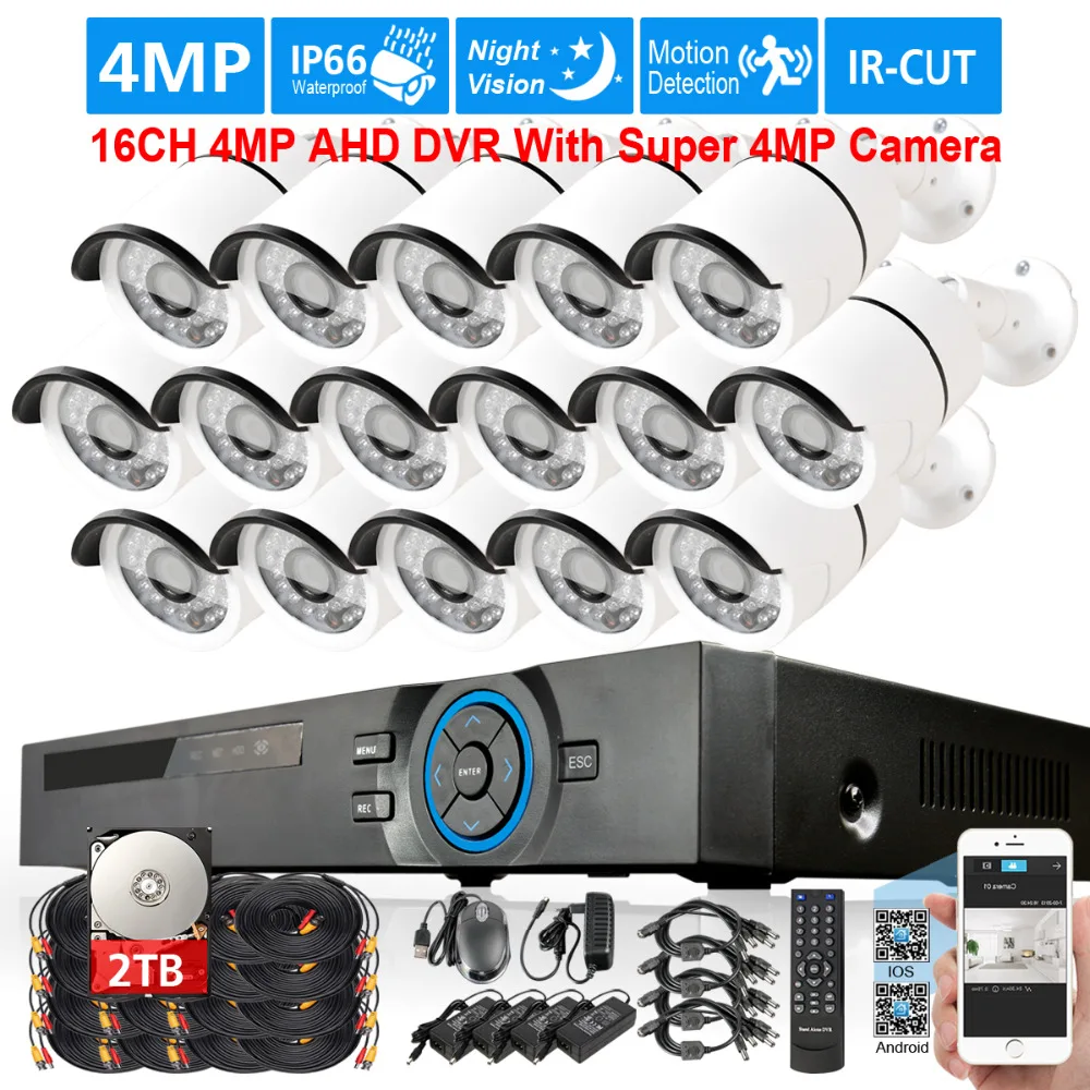 Видеонаблюдения 16 каналов AHD 4mp DVR система с шт. 2688x1520 P день/Nigth безопасности