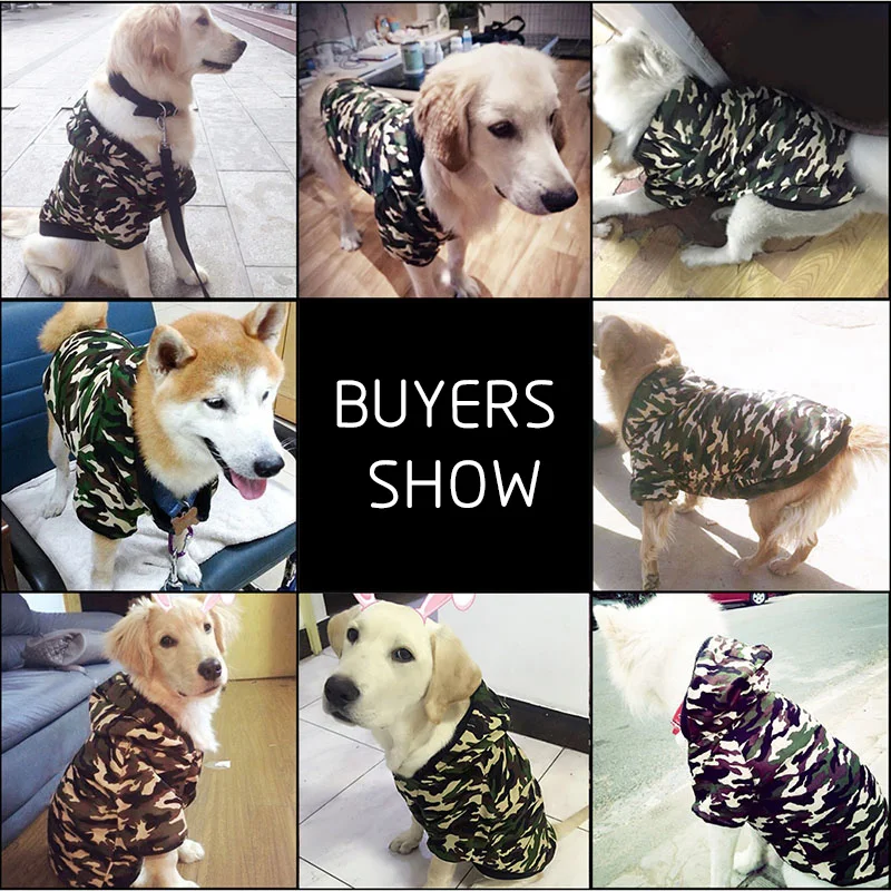 HOOPET Новый Большая Собака камуфляжная форма двойной толстая одежда теплые парки