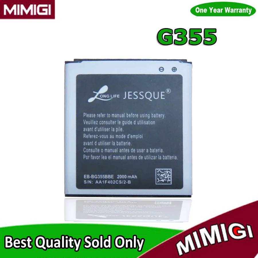 Jessque 2000мАч EB BG355BBE Батарея для Galaxy Core II 2 G355H SM G355 G3558 G3589W G3586V мобильный телефон