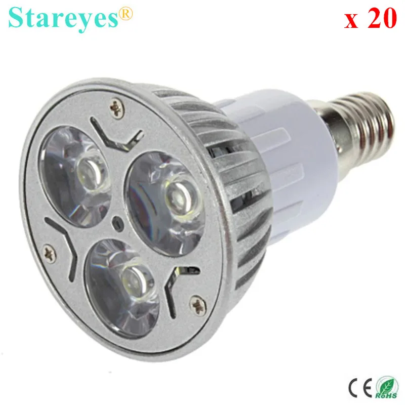 Free shipping 20 pcs Dimmable High Power 3W E14 E27 GU10 MR16 GU5.3 LED Downlight Spotlight LED Lighting lamp droplight bulb