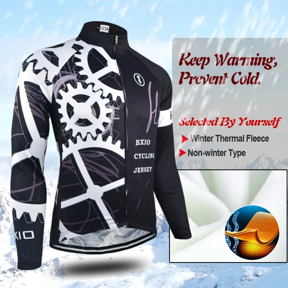 Bxio Зимняя Теплая Флисовая велосипедная Джерси Pro Tour Racing одежда осень с длинным