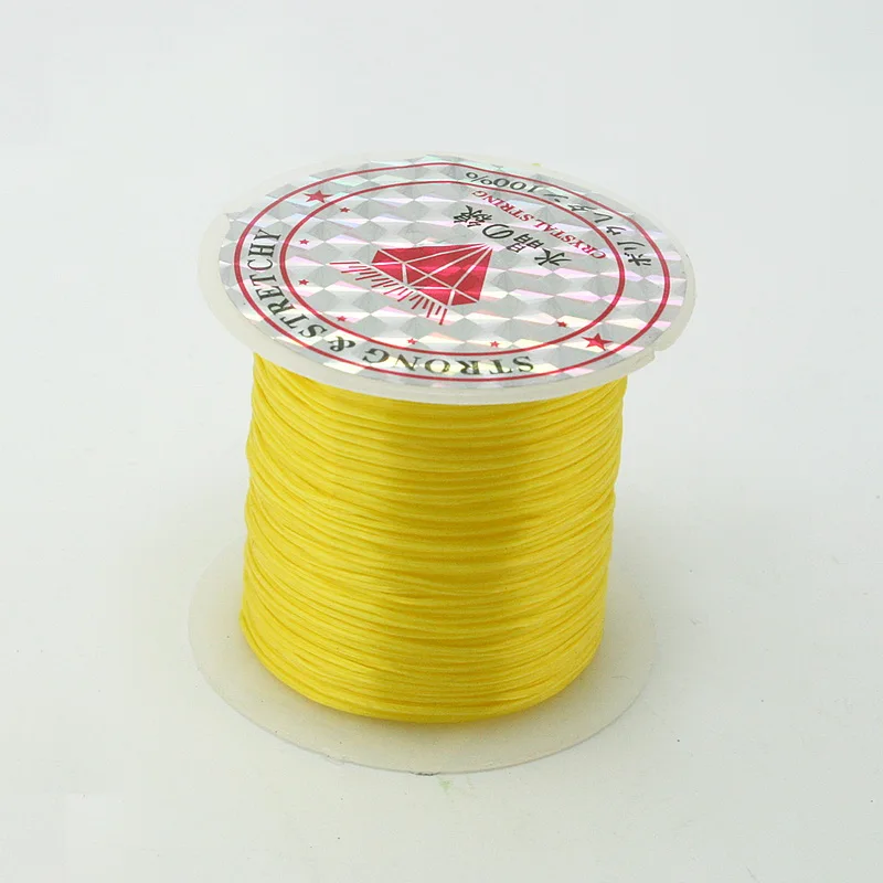 Тянущаяся прозрачная проволока с кристаллами 8 цветов м/рулон 0 7 мм эластичная