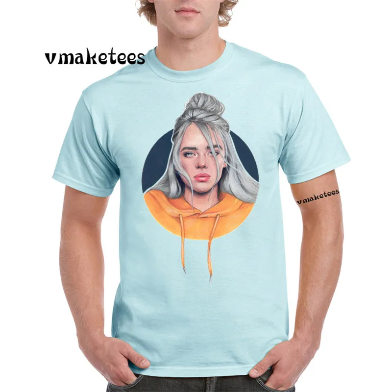 Billie Eilish модная футболка с круглым вырезом короткими рукавами летняя оверсайз для