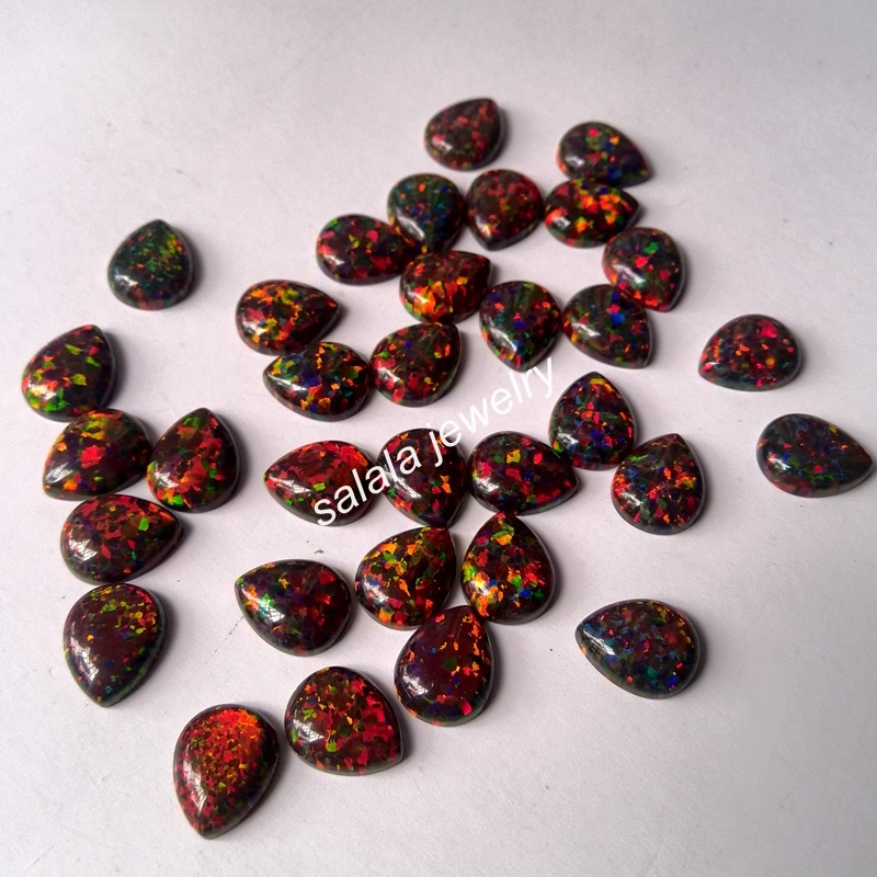 100pcs /lot Free Shipping 8x10mm Synthetic Opal Multi Cherry Pear Cabochon Stone Price | Украшения и аксессуары