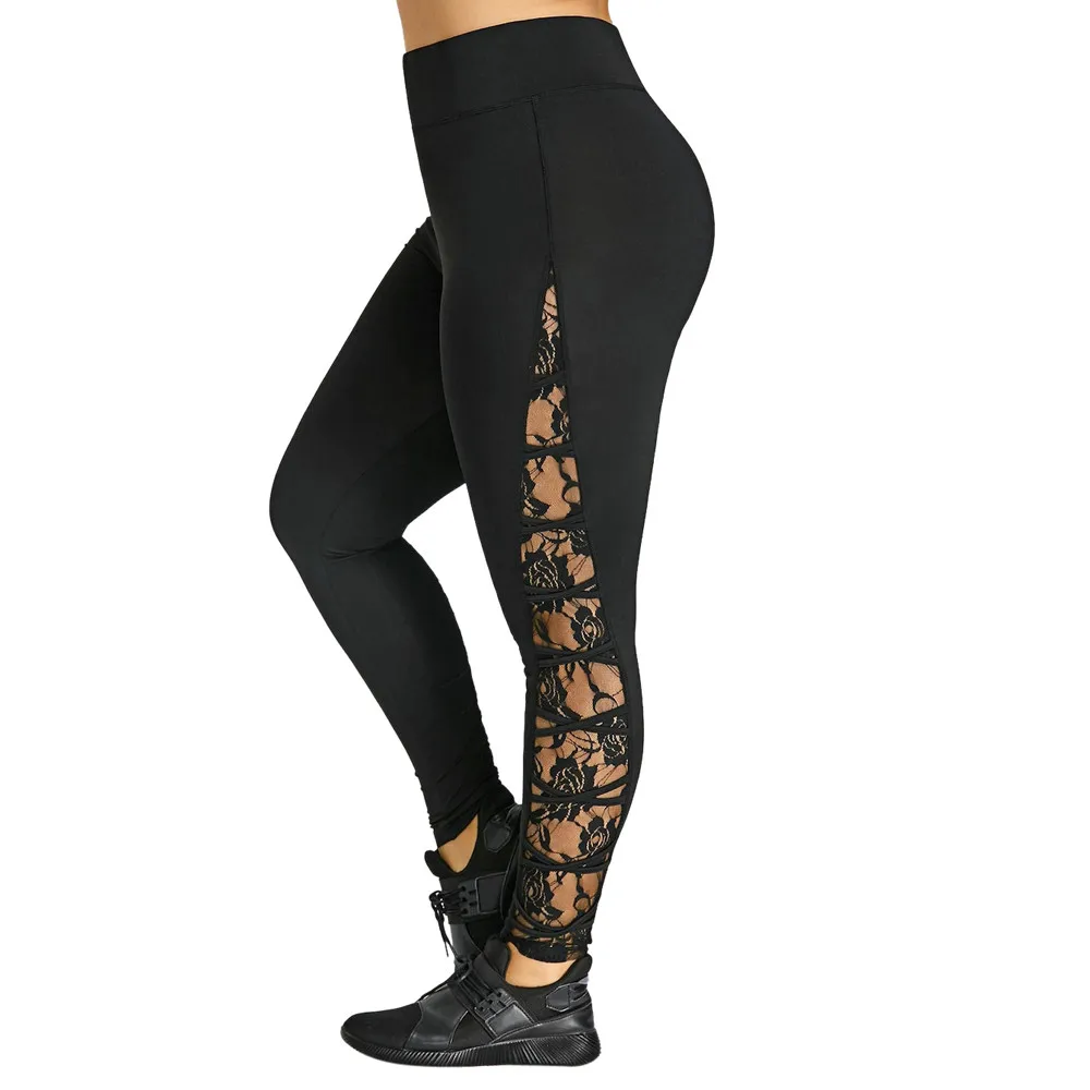 Летние кружевные штаны модные женские с высокой талией большие размеры