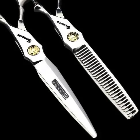 Silver 2 set Sharonds подшипник Парикмахерские ножницы набор дюймов 6,0 дюймов Япония 440c материал, японский professional Парикмахерские ножницы и Japanes - Цвет: Silver 2 set
