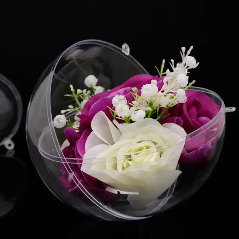 

10pcs/lot Christmas Decoration Hollow Ball High Transparent Plastic Gift Box Baby Shower Birthday Wedding Box