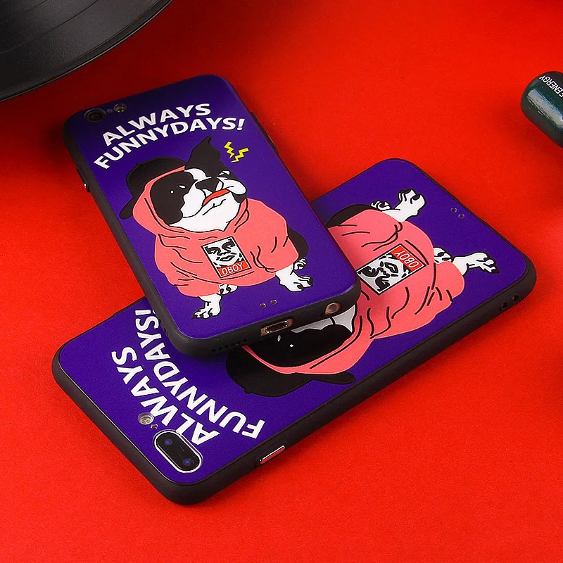 Y-ZU Phone Case For iPhone 6 6s 7 8 plus X Creativity Funny dog Hand Shell Personality Silicone edge protection Free Shipping |