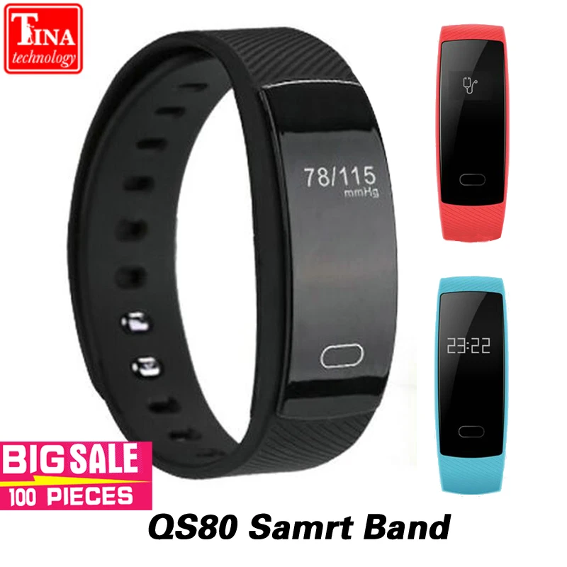 Оригинальный QS80 Bluetooth Smart браслет на запястье сердечного ритма и приборы для