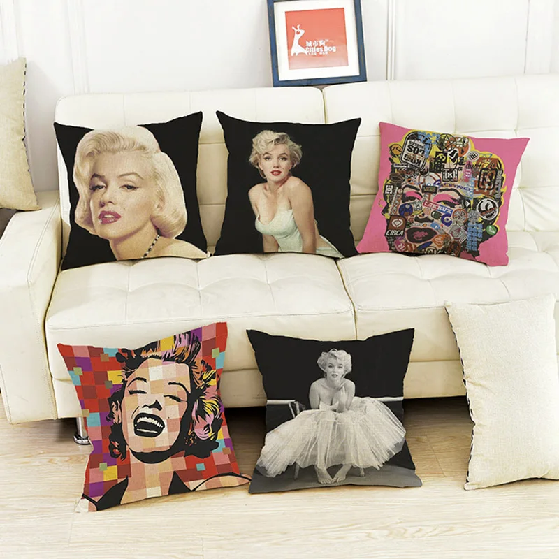 Наволочка с изображением персонажа Мэрилин Монро 45x45 см|cushion cover|decorative cushion coverspop art