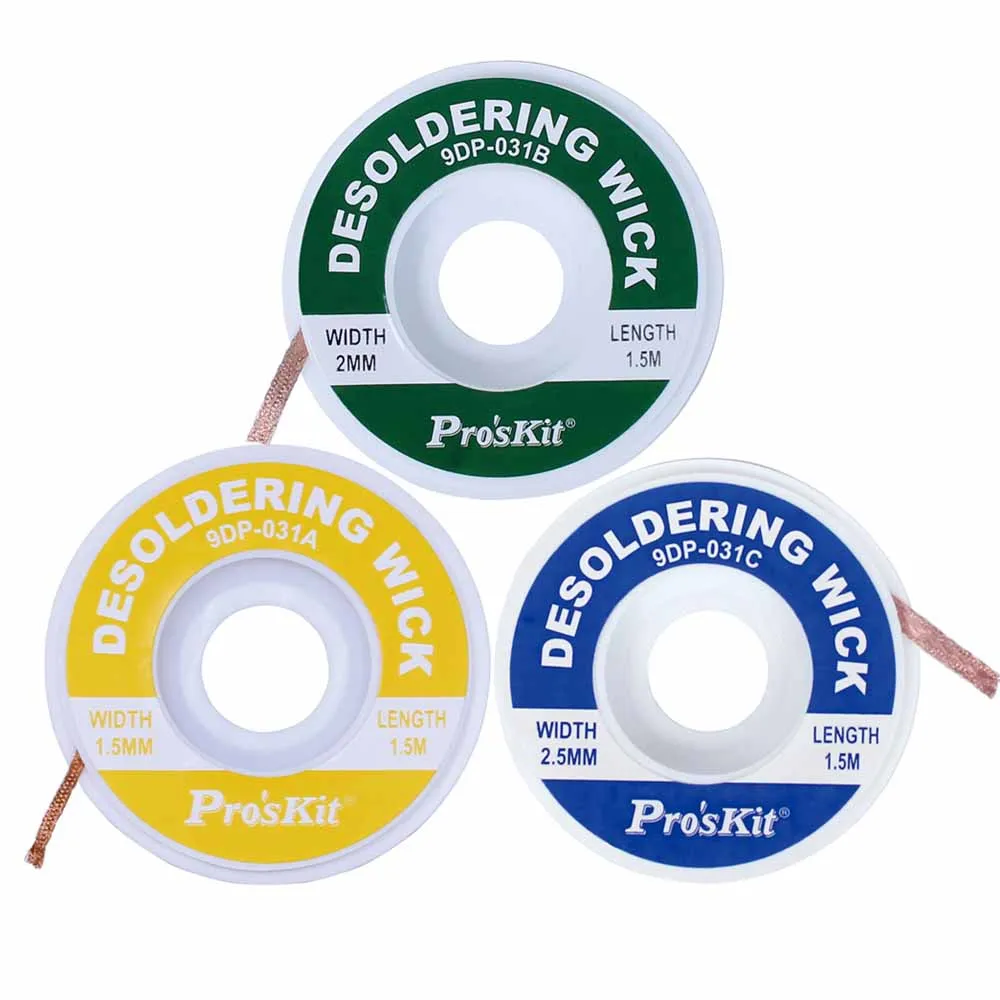 3 color Pro'sKit 9DP-031B BGA всасывания олова линии распайки фитиль припоя Remover провода для PCB IC материнская плата реболлинга инструмент - Цвет: 3 color