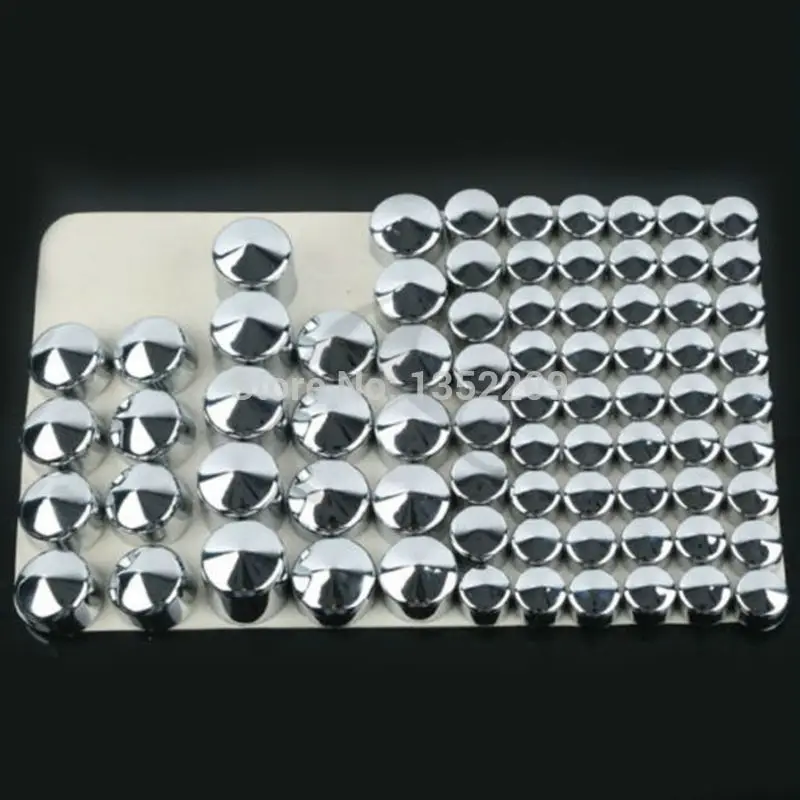 

76 pcs Chrome Bolt Topper Caps Cover For Harley Davidson Twin Cam Dyna 1991-2013 new
