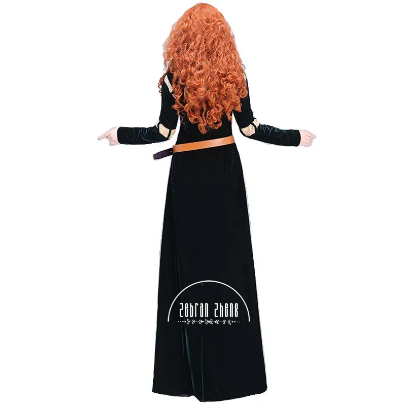 Принцесса Мерида взрослый Косплей Костюм Платье для Хэллоуина вечерние костюмы