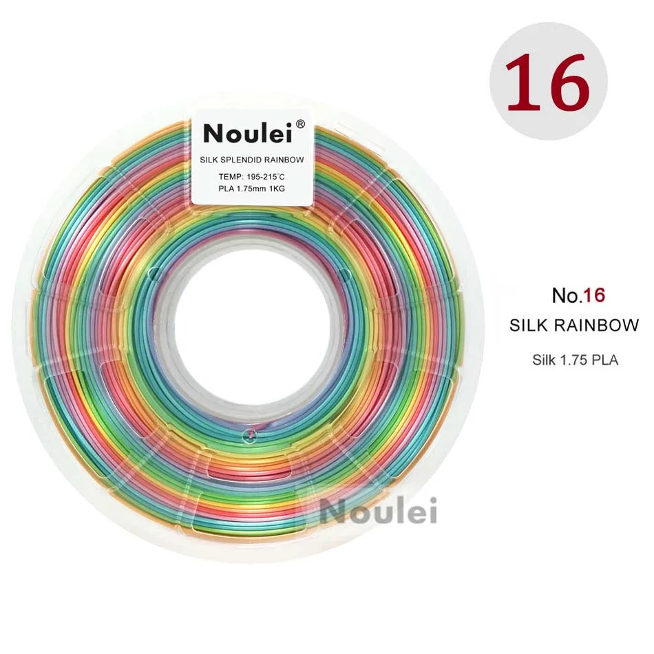 Rainbow Noulei PLA нити шелковистые блестящие радужные разноцветные великолепные 3D печати нити 1,75 мм 1 кг 3d печать Материал - Цвет: Rainbow