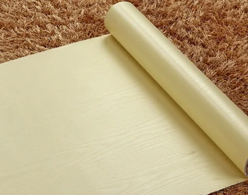 Beige Wood Ретро обои с рисунком дерева винил ПВХ Водонепроницаемый самоклеющаяся пленка домашний декор Спальня шкаф, кухня, кабинет наклейки для мебели - Цвет: Beige Wood