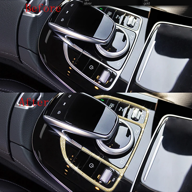 

7x Diamond Style Gear Shift Frame Cover Trim For Mercedes-Benz GLC Class X205 16-17 & C Class W205 15-17 & E Class W213 2017