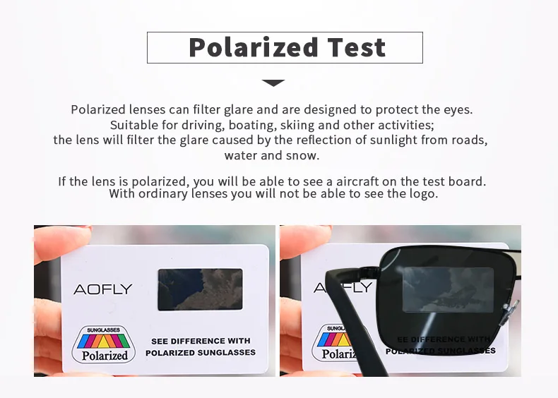 AOFLY BRAND DESIGN Polarized Sunglasses Men Driving Square Metal Frame Men's Glasses Male Eyewear Goggles UV400 Gafas AF8181