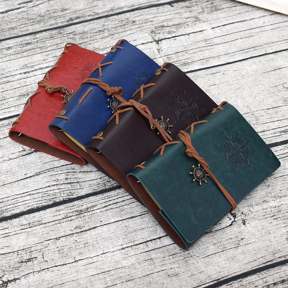 Блокнот на спирали дневник записная книжка Винтаж Пираты Якоря PU кожа сменная