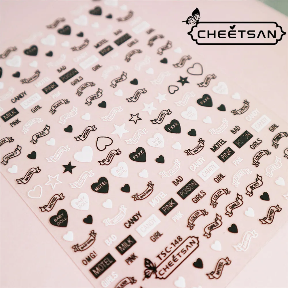 TSC 148 Cheetsan брендовые модные буквы 2018 новейшие 3d дизайн ногтей переводные наклейки