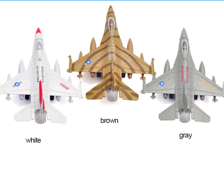 Сплав истребитель F16 модель военный вертолет игрушка со звуком и свет отступить Функция Детские хобби, детских игрушек, подарки