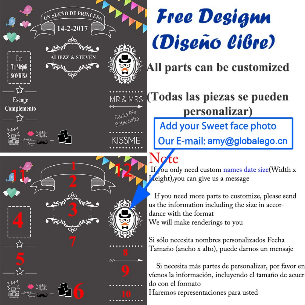 Allenjoy свадьба фон Любовь Флаг с птицами баннер Обручение по индивидуальному