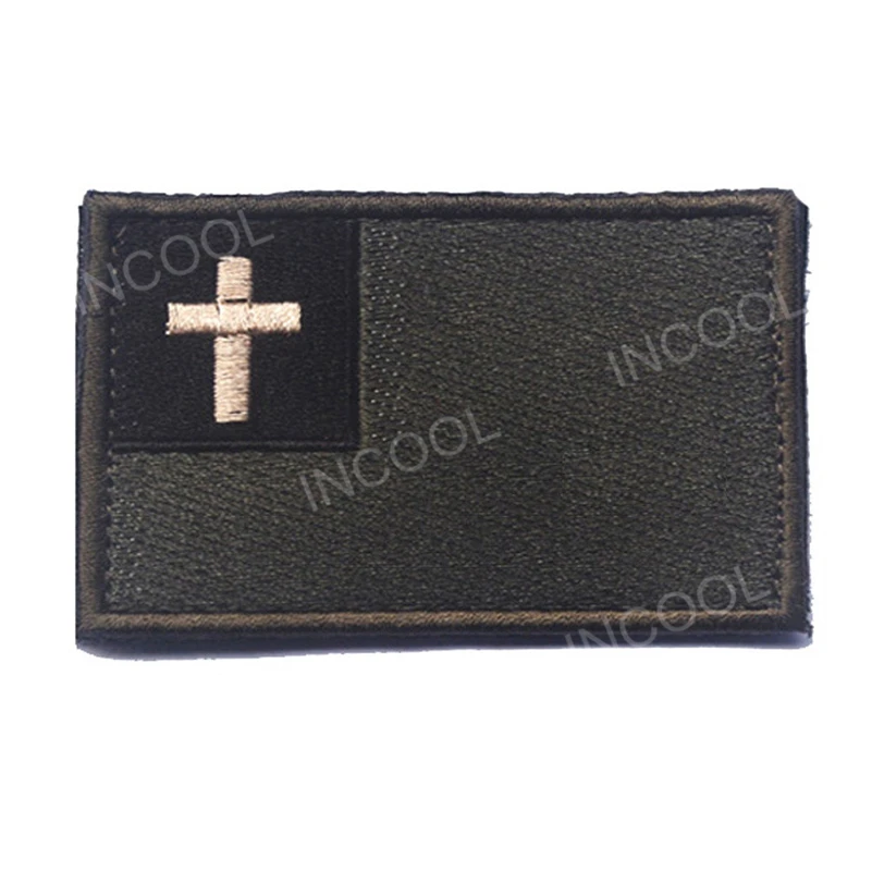 3D христианской флаг заплата вышивки крюк и липучка армии США патч Крест