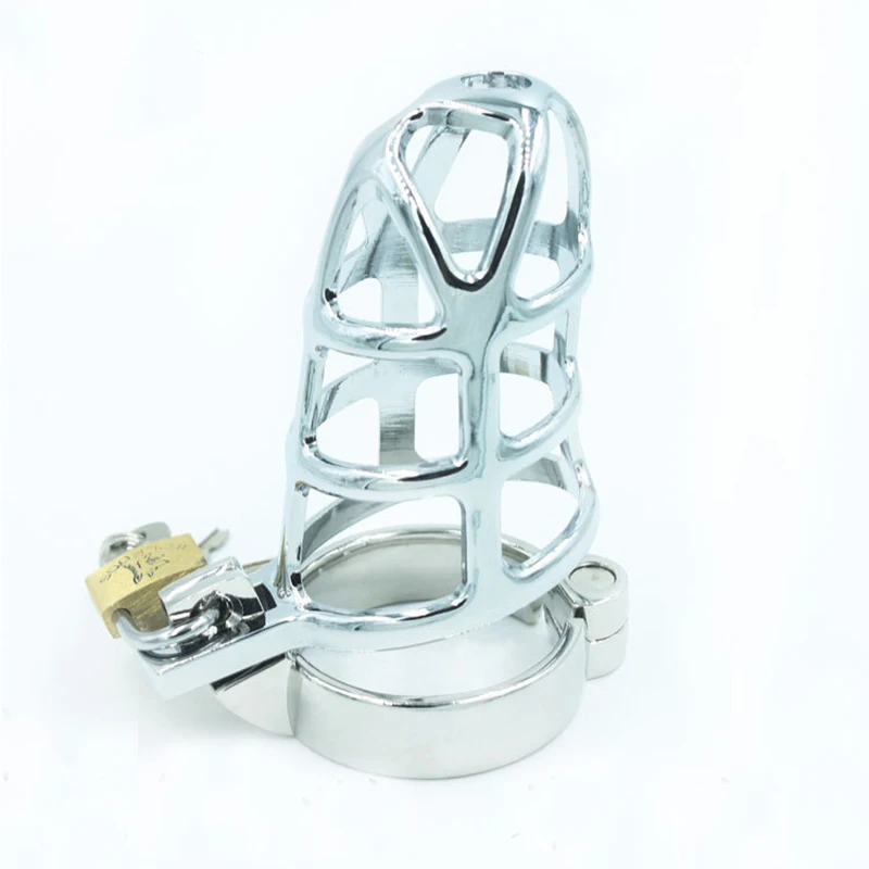 Блокировка петуха из нержавеющей стали Запираемая клетка для пениса кольцо