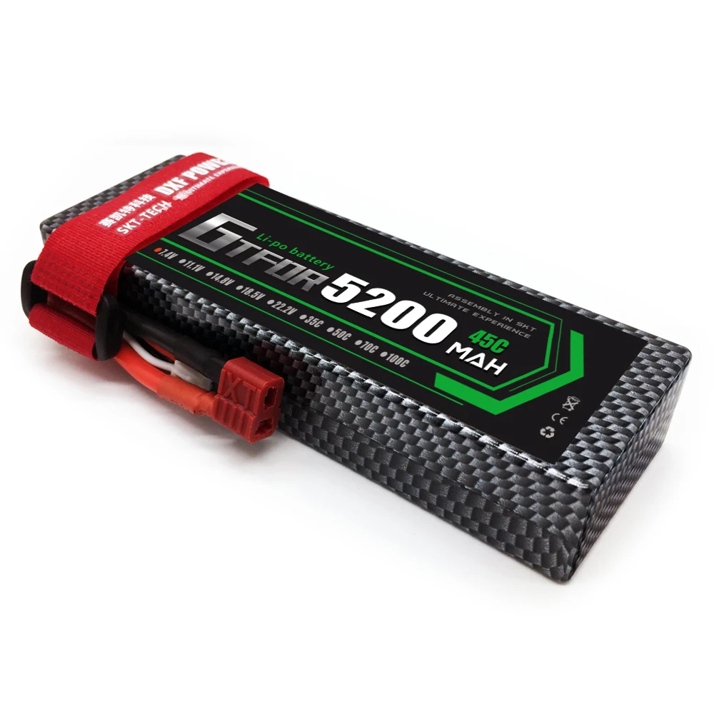 GTFDR RC автомобиль Lipo батарея 2 шт 7,4 V 5200mah 45C жесткий чехол Bateria Lipo для багги Truggy Evader BX TRX trx4 SCX10 RC SUV
