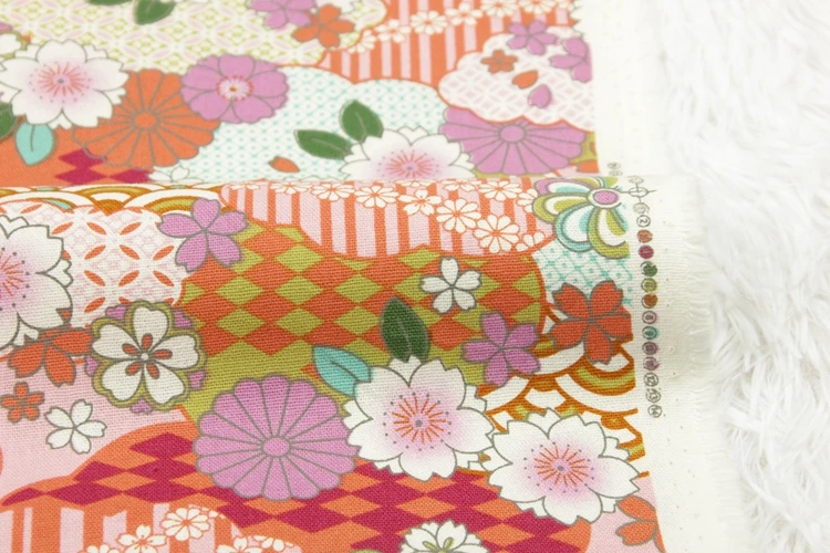 half yard thicken cotton fabric soft breeze flower print handmade DIY bag garment sewing material cotton B452