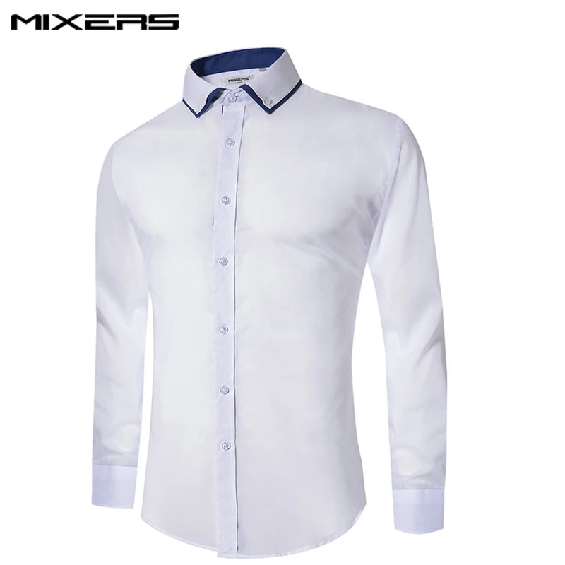 2018 New Design Casual Shirt Men Long Sleeve Big Size Mens Cotton Business Formal Slim Fit Dress Shirts Camisas |