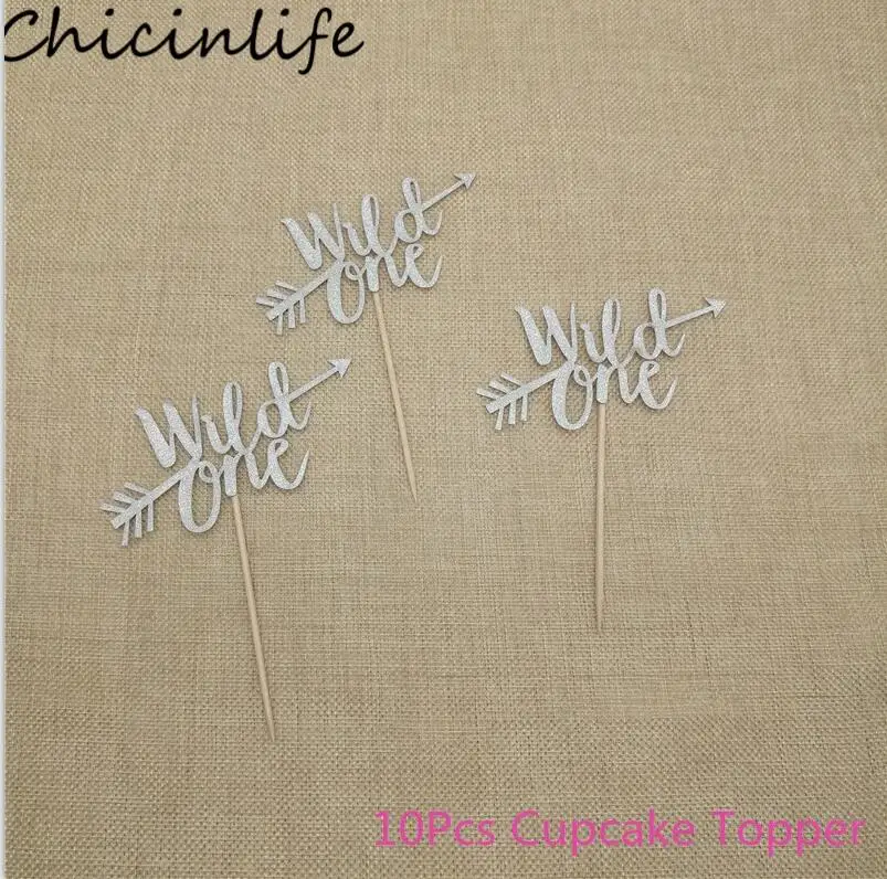 Chicinlife, 1 комплект, Золотой блестящий баннер с надписью «Wild One» для вечеринки в честь Дня рождения ребенка, знак первого дня рождения для мальчиков, украшения для девочек, принадлежности - Цвет: Silver