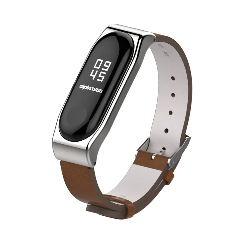 Для Xiaomi Mi Band 4 ремешки band 3 ремешок из искусственной кожи с металлической рамкой