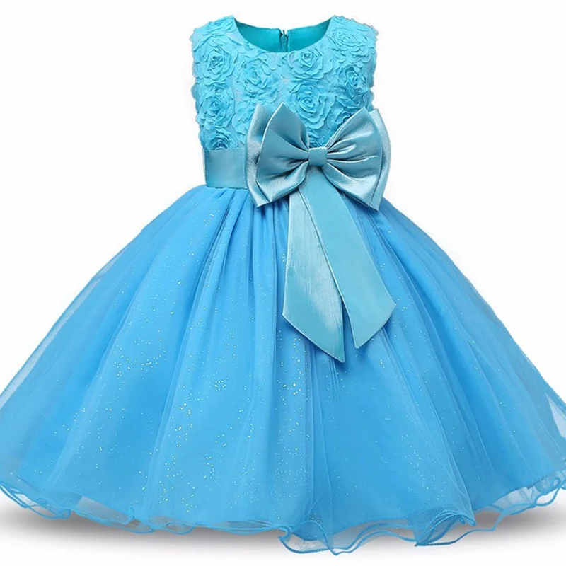 2019 г. Vestido платье принцессы с бантом и цветочным узором для маленьких девочек