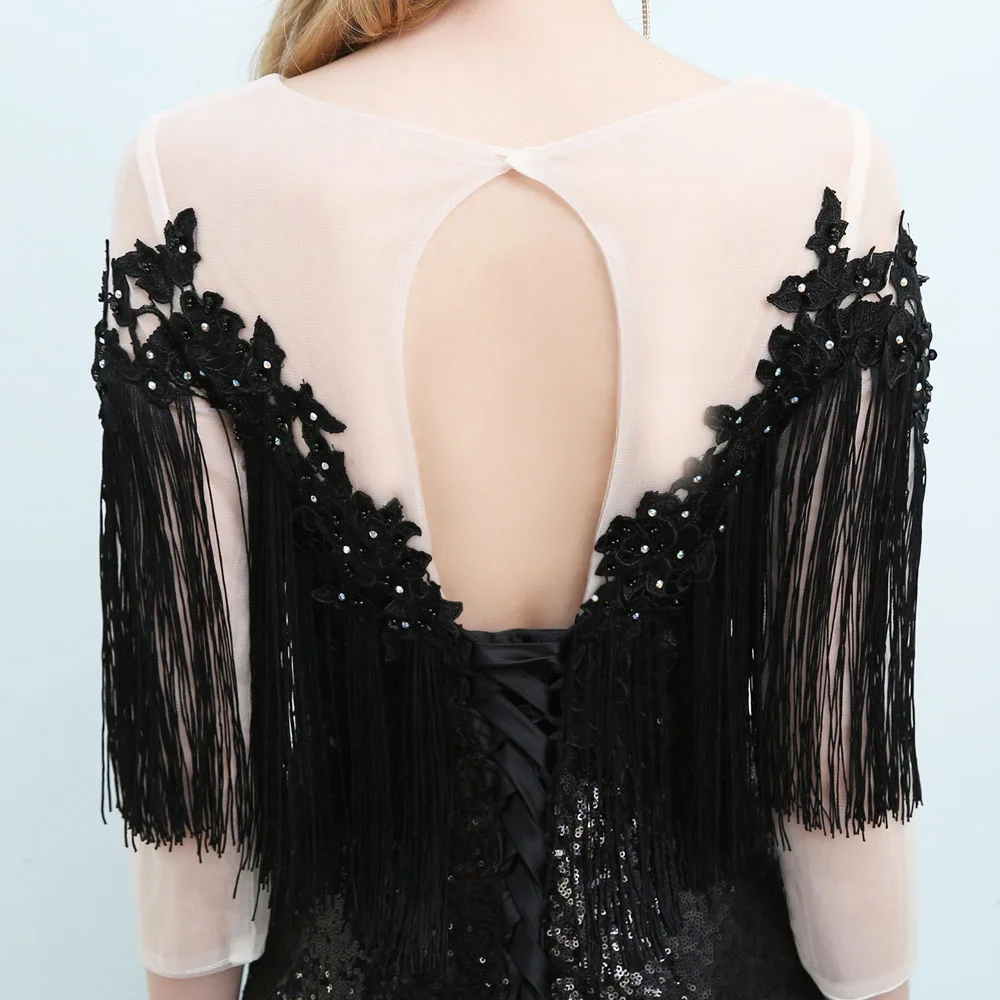 Элегантное Вечернее Платье vestido de festa 2018 длинное черное платье длина до пола три